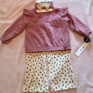 Pink and Cream Pajama Set Cozy Matching Sleepwear